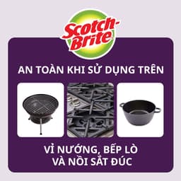 Cước Rửa Chén Siêu Mạnh Scotch Brite - Cọ rửa mọi vết bẩn cứng đầu, an toàn cho vỉ nướng, nồi inox, gang 4
