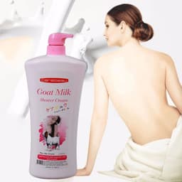 Sữa tắm Dê Goat Milk Thái Lan 1000ml, cấp ẩm và dưỡng trắng da tặng kèm bông tắm 6