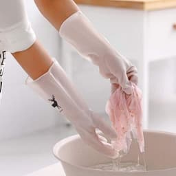 Găng tay rửa chén bát làm bếp JYoohome Bao tay cao su chống ăn mòn bảo vệ tay làm vườn, rửa bát 6