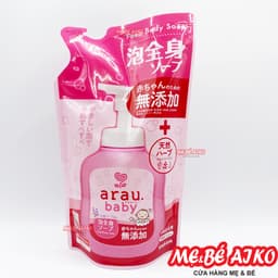 Combo Bọt Tắm Gội, Sữa tắm cho bé Arau Baby Chai 450ml + Túi 400 ml 7