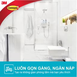Móc dán tường chống thấm nước Command 3M vỉ 2 cái cỡ vừa chịu lực 1.3kg - 2.2kg, Móc dán tường chịu lực siêu bền 2