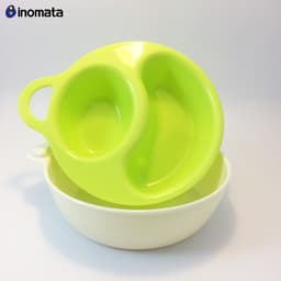 Bát ăn chia ngăn Inomata Hàng Nhật cho bé (màu xanh lá) 2
