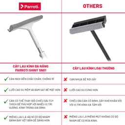 Cây lau kính thông minh, gạt chùi kính đa năng, cán tăng giảm chiều dài Parroti Shiny - SN01 5