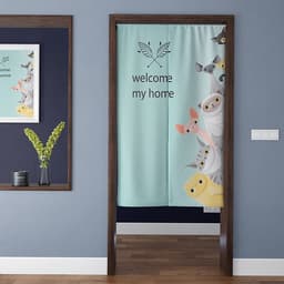 Rèm cửa IN HOA kiểu Nhật Noren loại 2 MẢNH (Đã bao gồm thanh treo rèm) 3