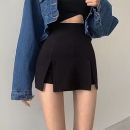 Chân Váy Ngắn Chữ A HY KOREA Sẻ Tà Đùi Trước. 5