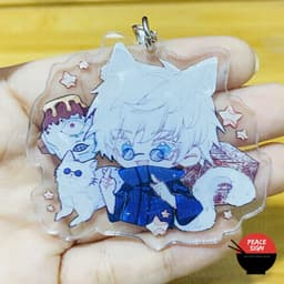 (mua 1 tặng 1) (Mica trong acrylic) Móc khóa JUJUTSU KAISEN ver TAI THÚ PET anime chibi Chú Thuật Hồi Chiến 3