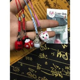 Móc treo lục lạc nhiều hình xinh xắn THỎ TRẮNG DARUMA LỢN ĐẤT HOA ĐÀO BÚP BÊ NHẬT trang trí trưng bày đẹp 2