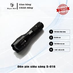 Đèn pin siêu sáng, đen pin siêu sáng S-016 Chính Hãng Mayor Wolf 1