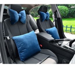 Bộ gối tựa lưng kèm gối tựa đầu ô tô vải nhung cao cấp loại đẹp 3