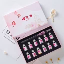 BỘ BÚT THỦY TINH TAM SINH TAM THẾ - Set Dụng Cụ Học Tiếng Trung Hoa Đào Luyện Chữ Kèm 12 Lọ Mực 7