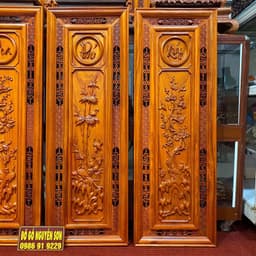Bộ tranh gỗ treo tường tranh tứ quý gỗ hương ,sơn pu cao cấp ,bền đep kích thước 37*107,dày 4cm 5