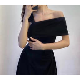[Xả kho nghỉ bán] Đầm Nữ Dáng Dài Thun Lệch Vai - Váy Dự Tiệc Nữ  Vai [Hàng Thiết Kế Lahoute] 3