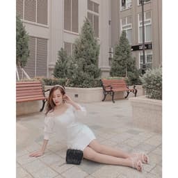 Đầm nữ trắng dự tiệc phối ren - Váy nữ trắng thiết kế tay lỡ - Đầm kaki nữ ren 7