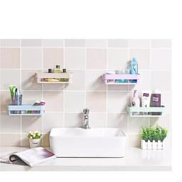 Khay Dán Tường - Kệ Đựng Đồ Nhà Tắm Chữ Nhật Để Bàn Chải , Dầu Gội Không Khoan Đục Siêu Dính Chắc Tiện Lợi 2