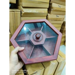 Khay Đựng Bánh Kẹo Ngày Tết bằng Gỗ Hương Cao Cấp Lục Giac Kính - khay đựng mứt tết bằng gỗ - ẢNH THỰC TẾ 3