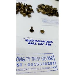 Nút đinh tán 2 mặt (rivet)  Size 6mm, 9mm Bằng Thau không gỉ Màu vàng,bạc,đồng, khói Trang trí quần áo, làm thủ công 7