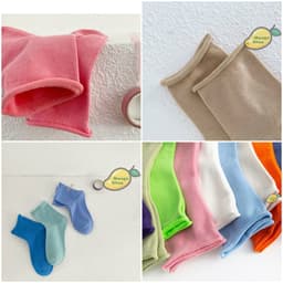 Tất len gân ngắn xoăn nhẹ ( tất len gân trên mắt cá chân pastel ) 6