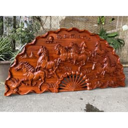 Tranh Quạt Mã Đáo Thành Công Gỗ Hương TReo Tường KÍCH THƯỚC 60*120cm 4