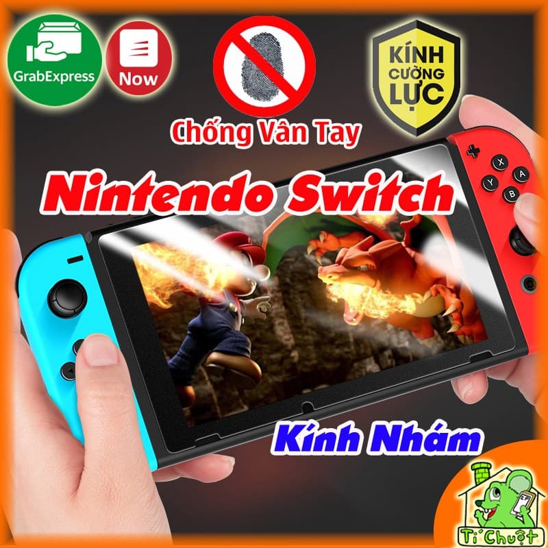 [Nhám Chống Vân Tay] Kính CL Máy Game Nintendo Switch 6.2" Cường Lực Matte Mờ 9H Chống Chói