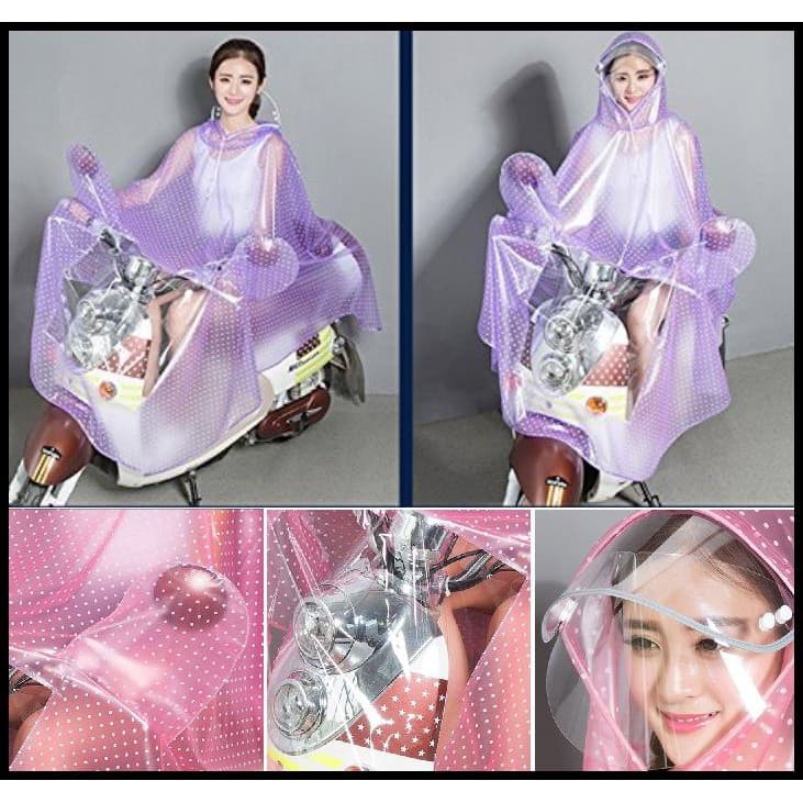 Áo mưa chấm bi có kính Cam Kết Chất Lượng