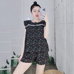 Đồ ngủ nữ lụa pijama đồ bộ pyjama lụa 100D bộ ngủ mặc nhà quần đùi cute dễ thương cao cấp bigsize ESHOP PM03 6