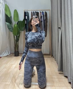 Đồ tập gym , bộ đồ tập thể thao nữ dài tay xanh mint Gymshark 9