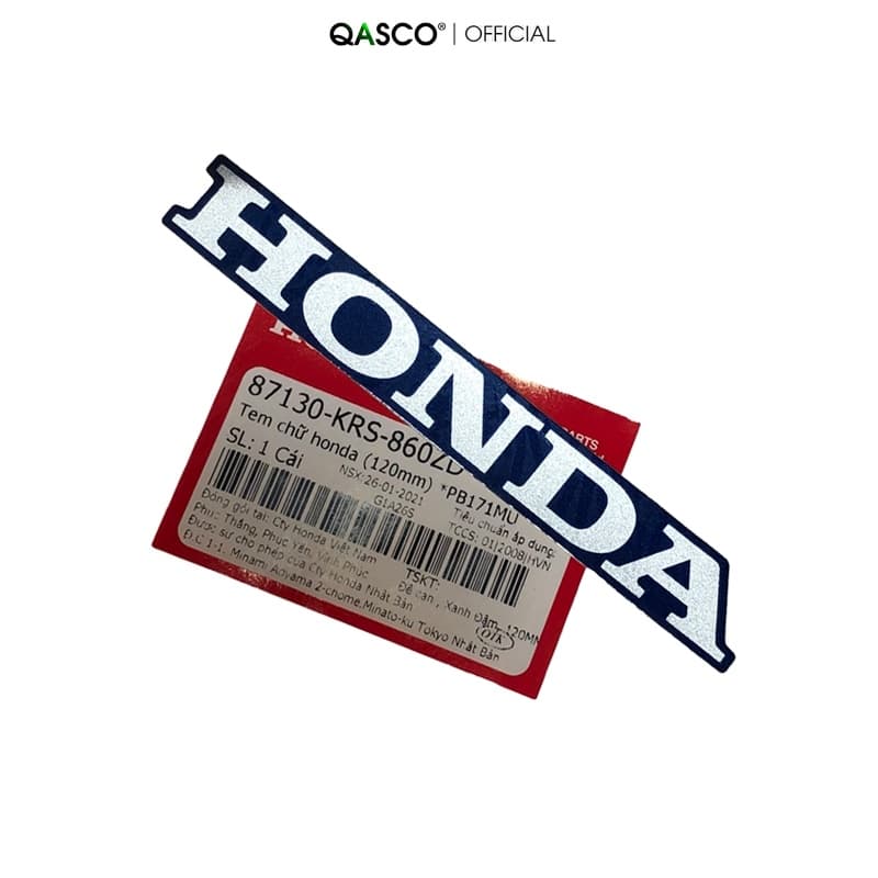 Tem chữ HONDA màu PB171MU kích thước 120mm  QA(87130KRS860ZD) _( 1406)