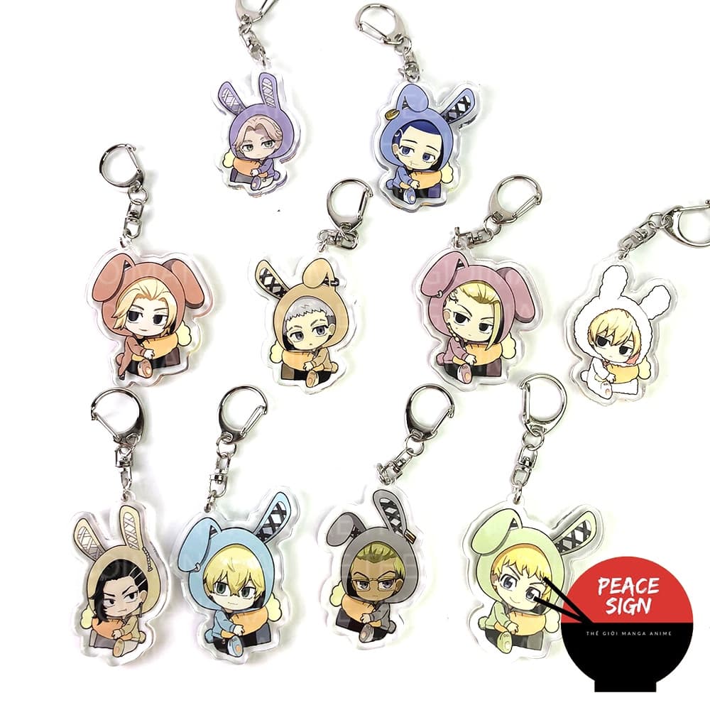 (mua 1 tặng 1) Móc khóa in hình TOKYO REVENGERS ver TAI THỎ Kịch Trường Của Takemichi anime chibi Mica trong acrylic