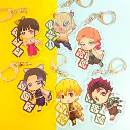 Mua 1 tặng 1 (Mica trong acrylic) Móc khóa KIMETSU NO YAIBA THANH GƯƠM DIỆT QUỶ VER KÈM BẢNG TÊN quà tặng xinh xắn 1