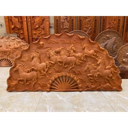 Tranh quạt treo tường Hàng mộc nguyên khối kích thước 50*100cm 2