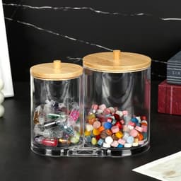 KUNHEV Hộp Đựng Bông Tẩy Trang Bằng Acrylic Trong Suốt 9