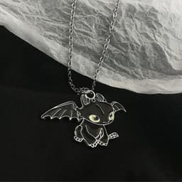 Dây Chuyền How To Train Your Dragon Toothless vs Light Fury - Vòng Cổ Huấn Luyện Rồng Kim Loại Anime Unisex 6