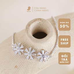 Vòng Tay NHÀ CÚ Phụ Kiện 3 Hoa Đính Đá Màu Bạc Cá Tính 3215 2