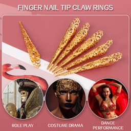 Set 10 Hộ Giáp Móng Tay 11CM Cổ Phong Hoa Văn Hoàng Cung Phong Cách Trung Hoa Sang Trọng Phụ Kiện Nail Cổ Phục 9