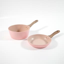 Bộ Nồi Chảo Chống Dính Cao Cấp 16cm Vân Đá Hoa Cương Hồng Đáy Từ Dùng Mọi Loại Bếp 8