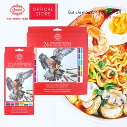 Bút chì màu Queen 12/24 Màu - CPT12/24 (Chì màu gốc dầu, tô chồng lớp tốt) 1