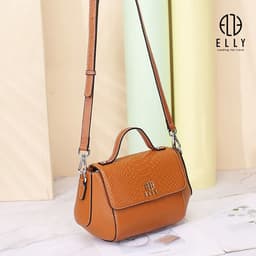 [Tặng hộp 20.10] Túi xách nữ da thật ELLY ET143 túi hand bag cao cấp thời trang sang trọng 7