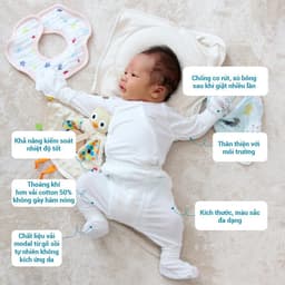 Set quần áo cài chéo 5 món vải modal làm từ sợi cây sồi siêu mềm và thoáng khí  Comfybaby size sơ sinh Newborn 9