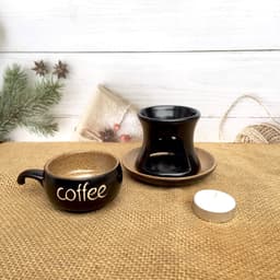 Bộ Bếp Tách Trà đun hâm nóng☕ coffee/ cà phê/ coffee Bát Tràng☕ (Tặng kèm 1 nến) S161 3