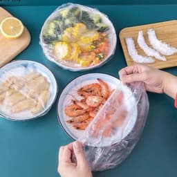 100 chiếc Màng bọc thực phẩm co giãn siêu dai có chun hình túi gấu Có thể tái sử dung - Màn Bọc Gấu 9