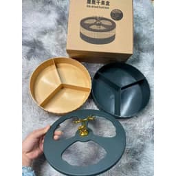 Khay mứt tết sừng hươu mạ vàng siêu sang - Khay đựng bánh kẹo 2 tầng mẫu mới nhất 4
