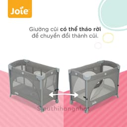 Giường cũi trẻ em Joie Kubbie Sleep Foggy Gray 4