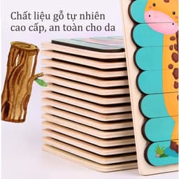 Puzzle Gỗ Que Kem 2 Mặt Cho Bé 2–6 Tuổi | Đồ Chơi Ghép Hình Phát Triển Tư Duy 6