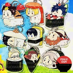 (mua 1 tặng 1) ( Mica trong acrylic ) Móc khóa xinh xắn in hình HAIKYUU!! VUA BÓNG CHUYỀN ver MIẾNG SUSHI anime chibi 1