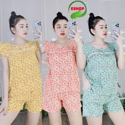 Đồ ngủ nữ lụa pijama đồ bộ pyjama lụa 100D bộ ngủ mặc nhà quần đùi cute dễ thương cao cấp bigsize ESHOP PM03 1