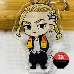 (mua 1 tặng 1) ( Mica trong acrylic ) Móc khóa TOKYO REVENGERS Kịch Trường Của Takemichi ver CẦM TÚI VÀNG anime chibi 5