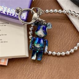 [ORDER] Ốp Samsung Z Flip 4 - ZFlip3 - Z Flip3 - Flip4 5G viền tráng gương tím kèm dây gấu bearbrick bạc cá tính cute 7