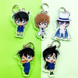 (mua 1 tặng 1) ( Mica trong acrylic) Móc khóa Conan Thám tử lừng danh Kid ver eat in hình anime chibi 1
