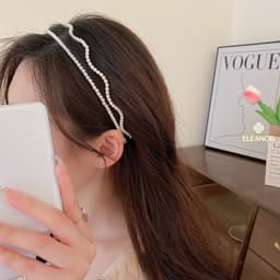 Băng đô cài tóc nữ Eleanor Accessories đính đá ngọc trai nhân tạo phụ kiện tóc bờm tóc 4209 6