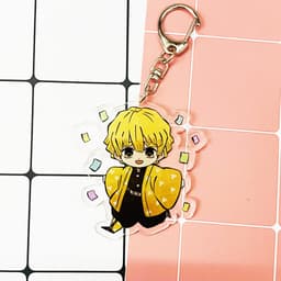 Mua 1 tặng 1 ( Mica trong acrylic ) Móc khóa Kimetsu no Yaiba Thanh gươm diệt quỷ Zenitsu anime chibi 6